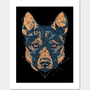 Geometric dog Posters and Art